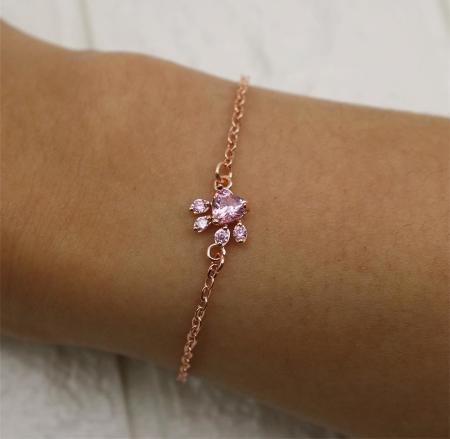 Armband für Tierliebhaber | Rosenquarz | Nickelfrei | Silber-Luzern Mode