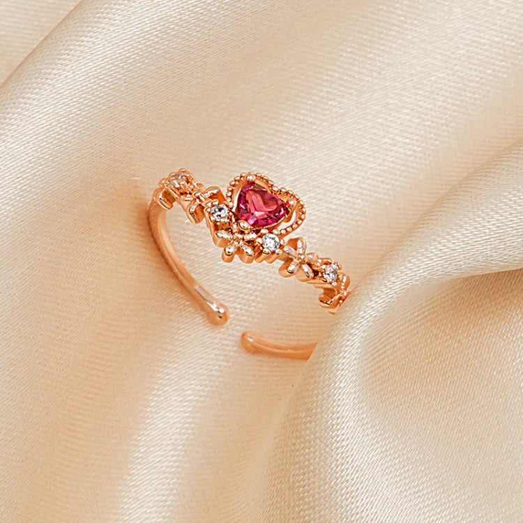 Damenring | Roter Kristall Roségold Stilvoll Einzigartig Verstellbar-Luzern Mode