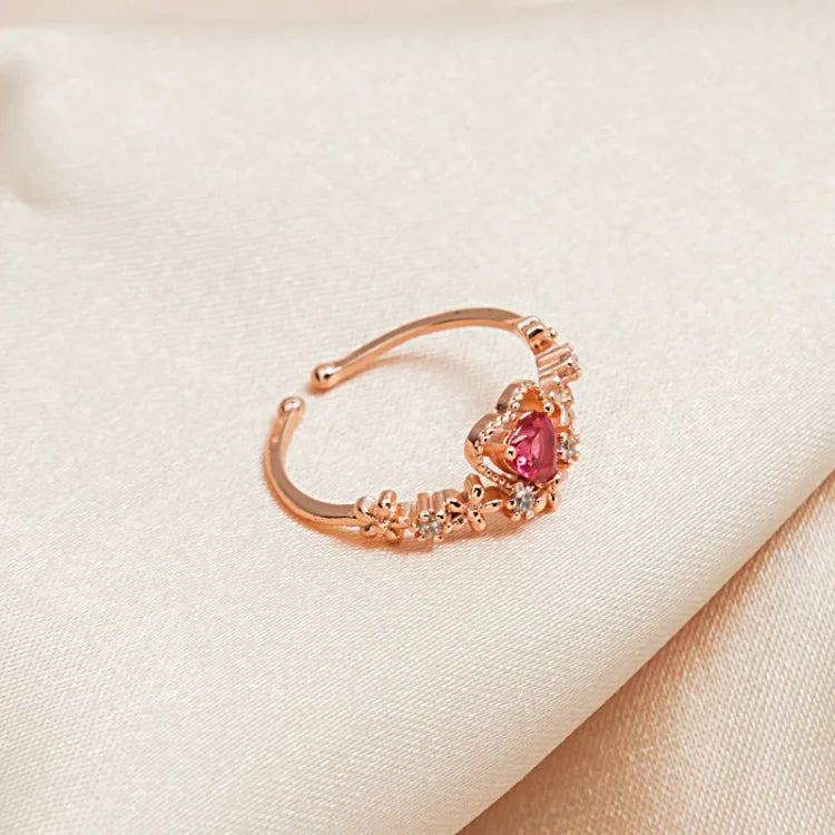 Damenring | Roter Kristall Roségold Stilvoll Einzigartig Verstellbar-Luzern Mode