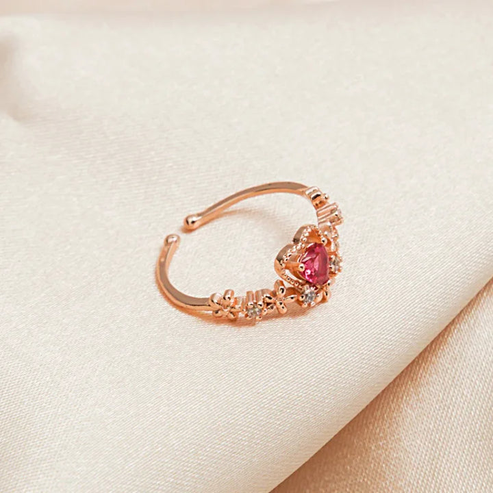 Damenring | Roter Kristall Roségold Stilvoll Einzigartig Verstellbar-Luzern Mode