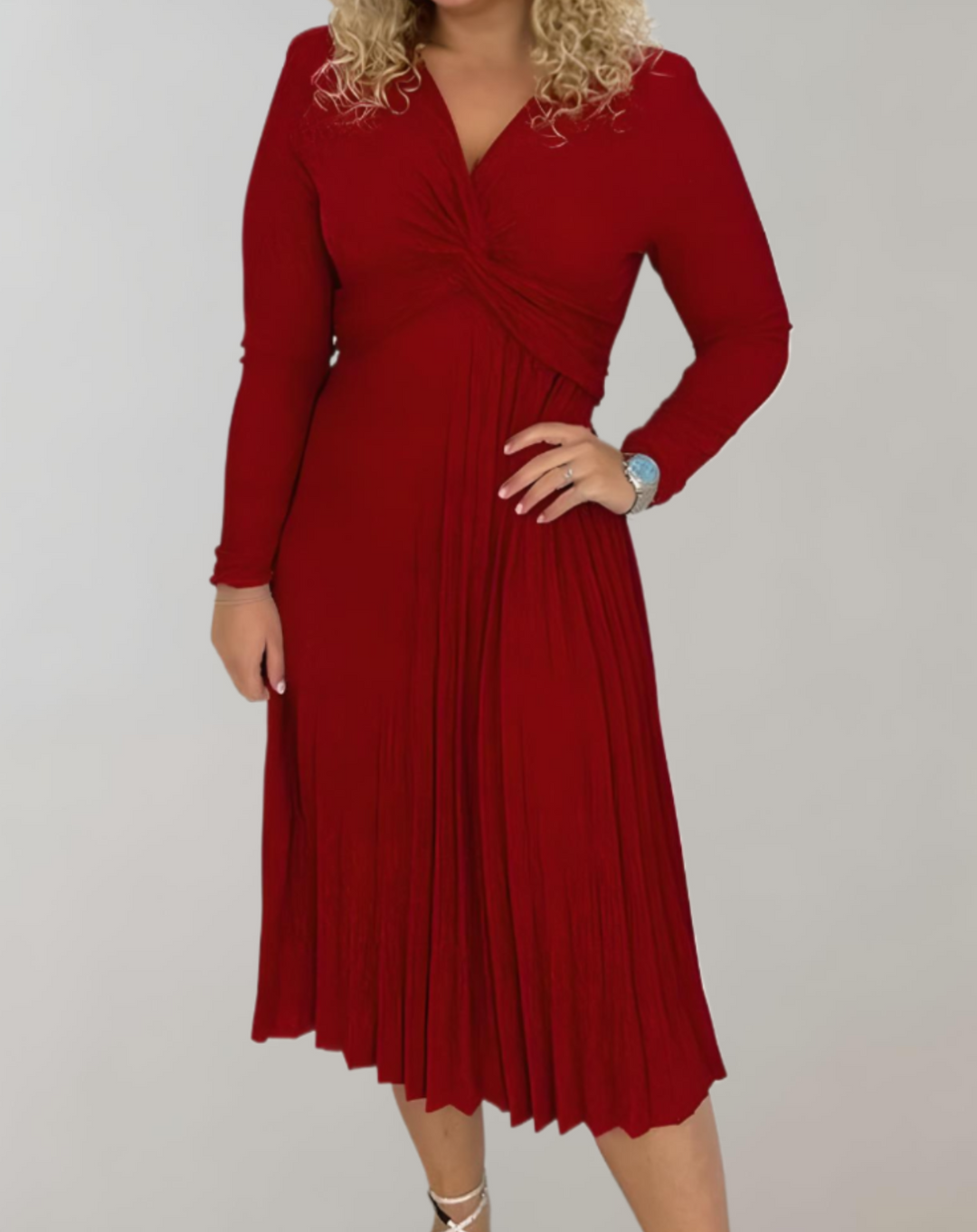 Elegantes Damenkleid mit Plissee-Design für besondere Anlässe-S-Luzern Mode