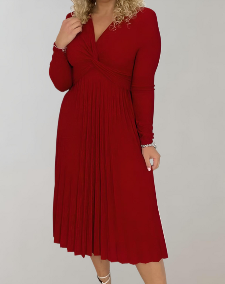 Elegantes Damenkleid mit Plissee-Design für besondere Anlässe-Luzern Mode