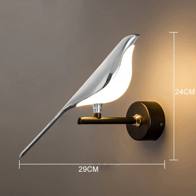 Rotierende LED-Wandleuchte | Vogel Stilvoll Einzigartig Stimmungsvolles Licht Langlebig Innen-1 Kopf Silberfarben-Weißes Licht-Luzern Mode