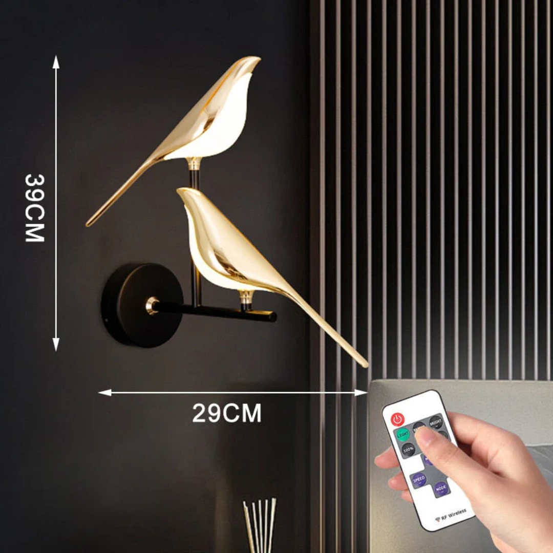 Rotierende LED-Wandleuchte | Vogel Stilvoll Einzigartig Stimmungsvolles Licht Langlebig Innen-2 Köpfe mit Fernbedienung-Weißes Licht-Luzern Mode