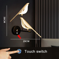 Rotierende LED-Wandleuchte | Vogel Stilvoll Einzigartig Stimmungsvolles Licht Langlebig Innen-2 Köpfe mit Touch-Schalter-Weißes Licht-Luzern Mode