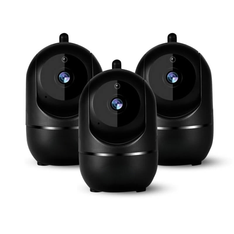 WiFi-Kamera | 355° drehbar | Kompakt | HD | Infrarot | Drahtlos-3 Pack-Schwarz-Luzern Mode