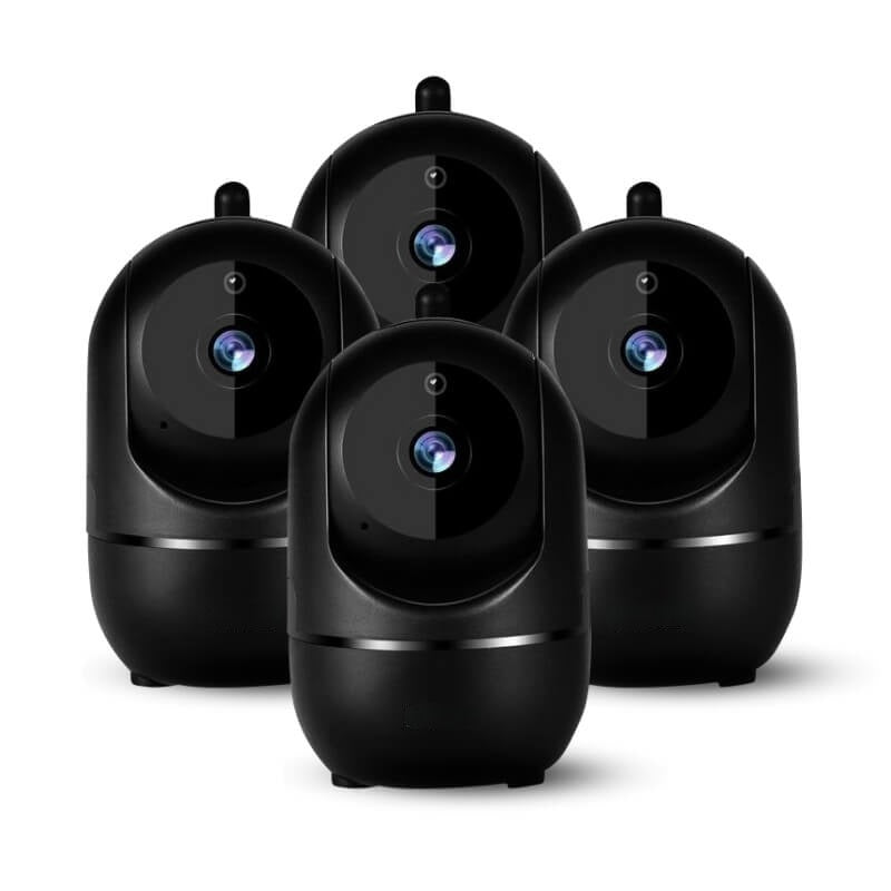 WiFi-Kamera | 355° drehbar | Kompakt | HD | Infrarot | Drahtlos-4 Pack-Schwarz-Luzern Mode