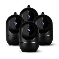 WiFi-Kamera | 355° drehbar | Kompakt | HD | Infrarot | Drahtlos-4 Pack-Schwarz-Luzern Mode