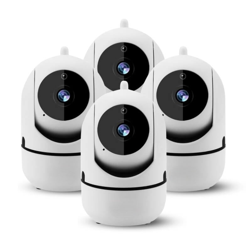 WiFi-Kamera | 355° drehbar | Kompakt | HD | Infrarot | Drahtlos-4 Pack-Weiß-Luzern Mode