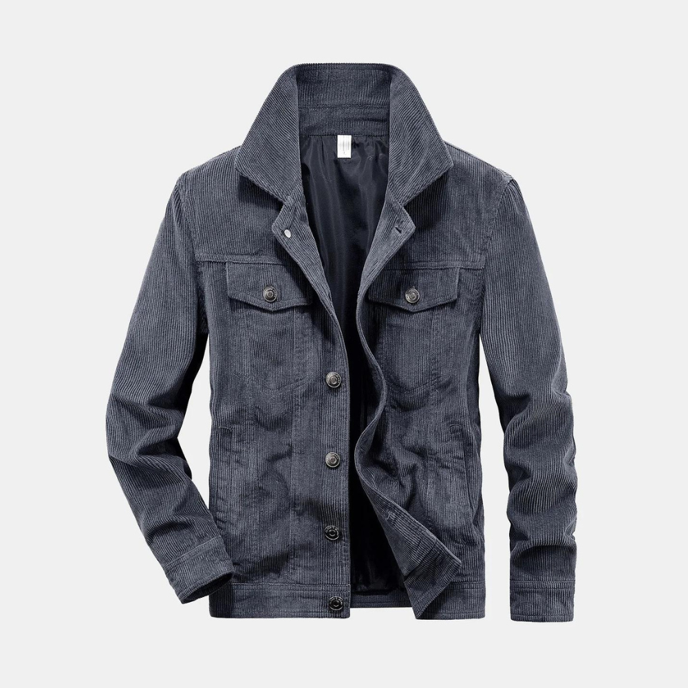 Herren Cordjacke mit Knopfleiste - Stilvoll und Bequem-M-Luzern Mode