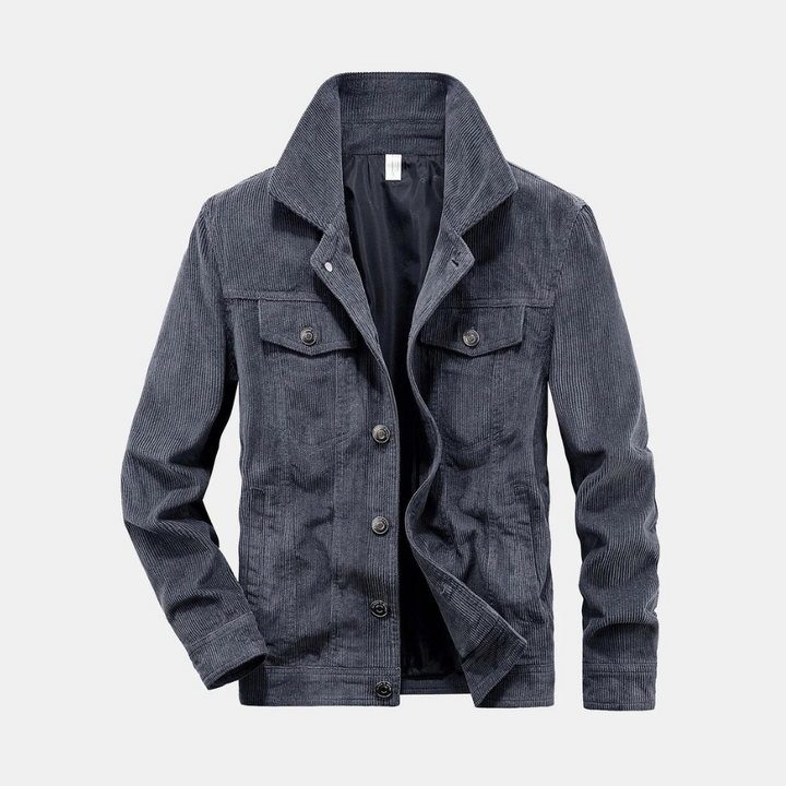 Herren Cordjacke mit Knopfleiste - Stilvoll und Bequem-M-Luzern Mode