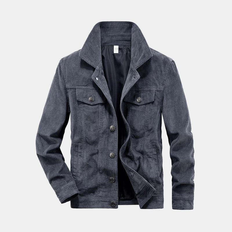 Herren Cordjacke mit Knopfleiste - Stilvoll und Bequem-M-Luzern Mode