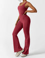 Rückenfrei | V-förmige Taille | Schlaghose | figurformend | elastisch | weich | bequem-Weinrot-S-Luzern Mode