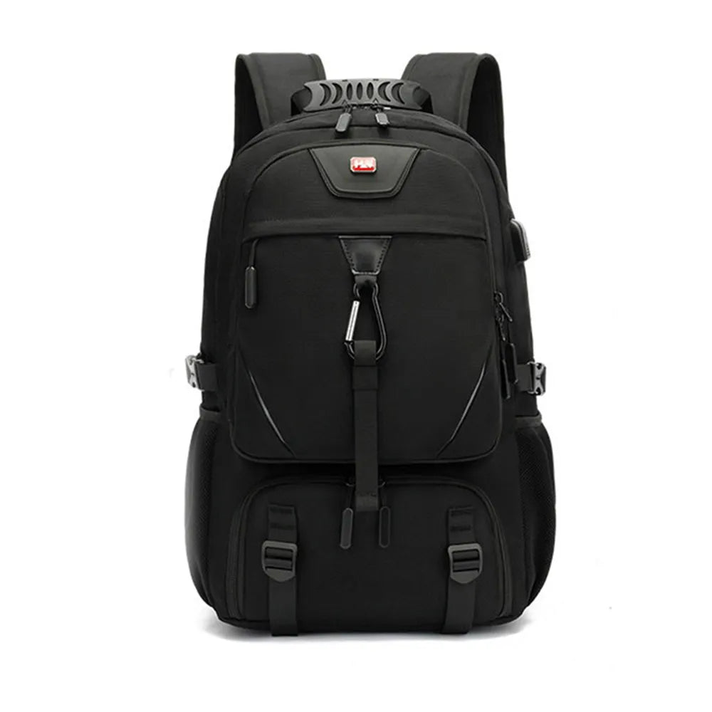 Wasserdichter Laptop-Rucksack mit USB-Anschluss und Schuhfach-50L-Schwarz-Luzern Mode