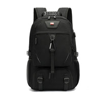 Wasserdichter Laptop-Rucksack mit USB-Anschluss und Schuhfach-50L-Schwarz-Luzern Mode