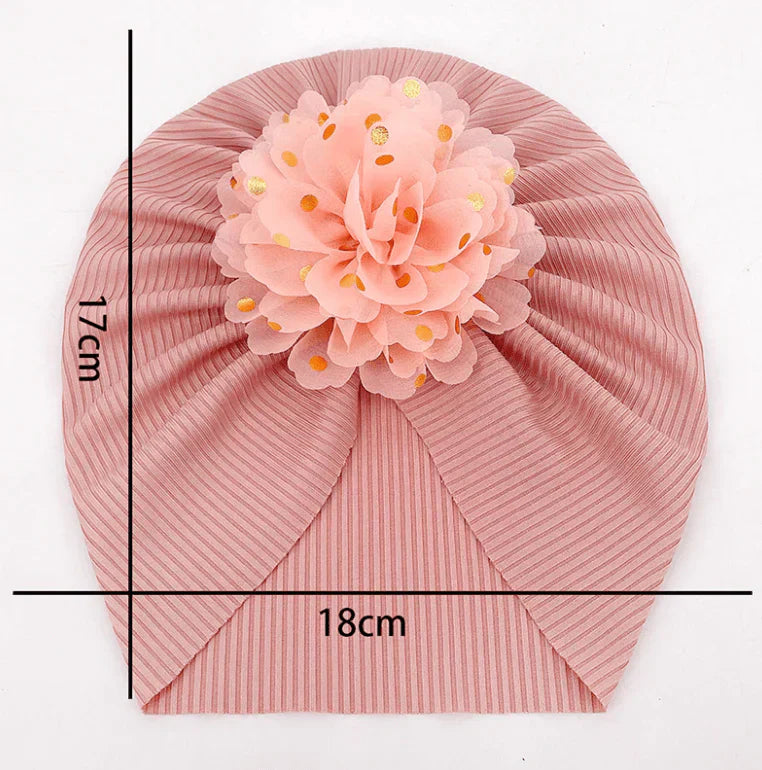 Weiche Baby-Turbanmütze mit Rüschendetail – Herbstzauber KuschelGlanz (1+1 Gratis)