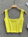 Rugloser Crop-Top in einfarbiger Farbe – Zayra