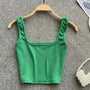 Rugloser Crop-Top in einfarbiger Farbe – Zayra