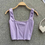 Rugloser Crop-Top in einfarbiger Farbe – Zayra