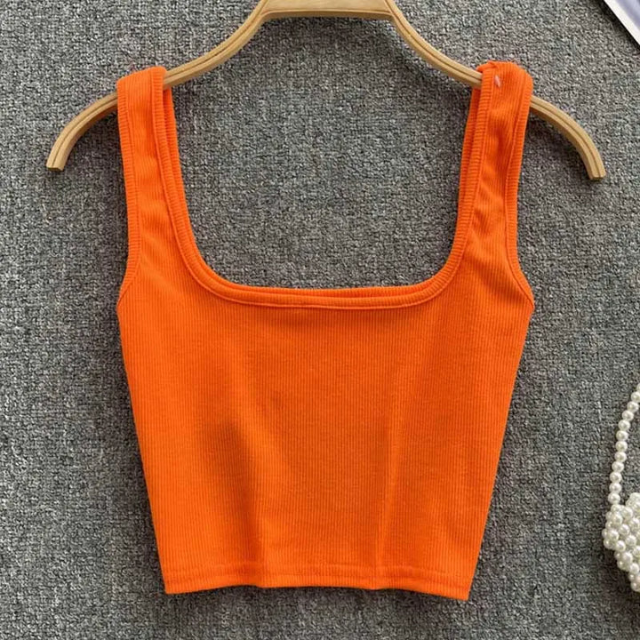 Rugloser Crop-Top in einfarbiger Farbe – Zayra