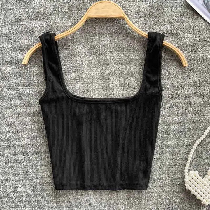 Rugloser Crop-Top in einfarbiger Farbe – Zayra