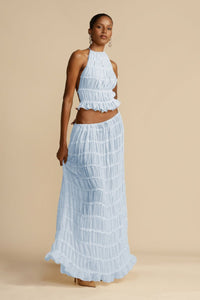 Damen Kleidungsset | 2-teilig | Luftig | Chiffon | Rückenfrei | Ärmellos-Luzern Mode