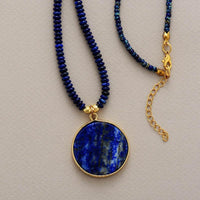 Lapislazuli Kette | Rund Stilvoll Nachhaltig Blau Verstellbar-Luzern Mode