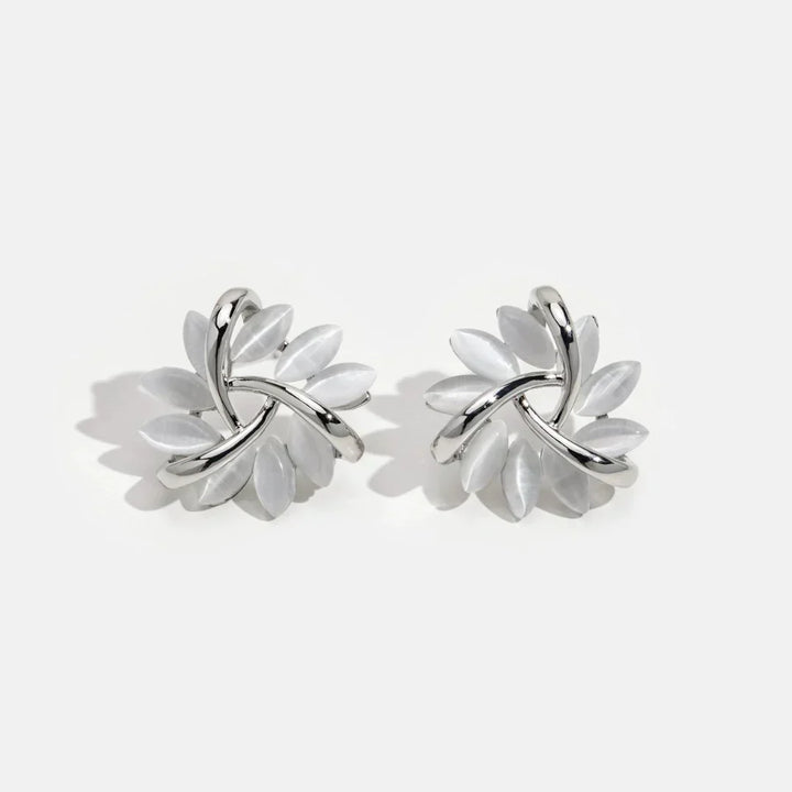 Ohrstecker für Damen | Gold | Opal | Blumen | Zeitlos | Stilvoll-Luzern Mode