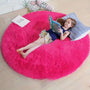 Runder Teppich | Weich | Flauschig | Rutschfest | Waschbar | Vielseitig-Heißes Rosa-120cm x 120cm-Luzern Mode