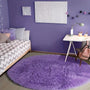 Runder Teppich | Weich | Flauschig | Rutschfest | Waschbar | Vielseitig-Lila-120cm x 120cm-Luzern Mode