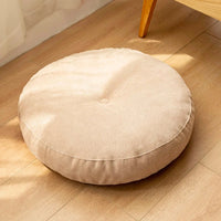 Meditationskissen | Rund Bequem Weich Langlebig Einfarbig Vielseitig-Creme-Rund 42cm-Luzern Mode