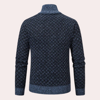 Herren Strickjacke mit Reißverschluss und Muster Design-Luzern Mode