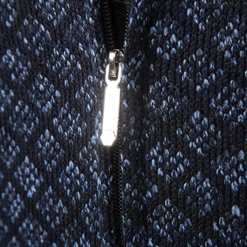 Herren Strickjacke mit Reißverschluss und Muster Design-Luzern Mode