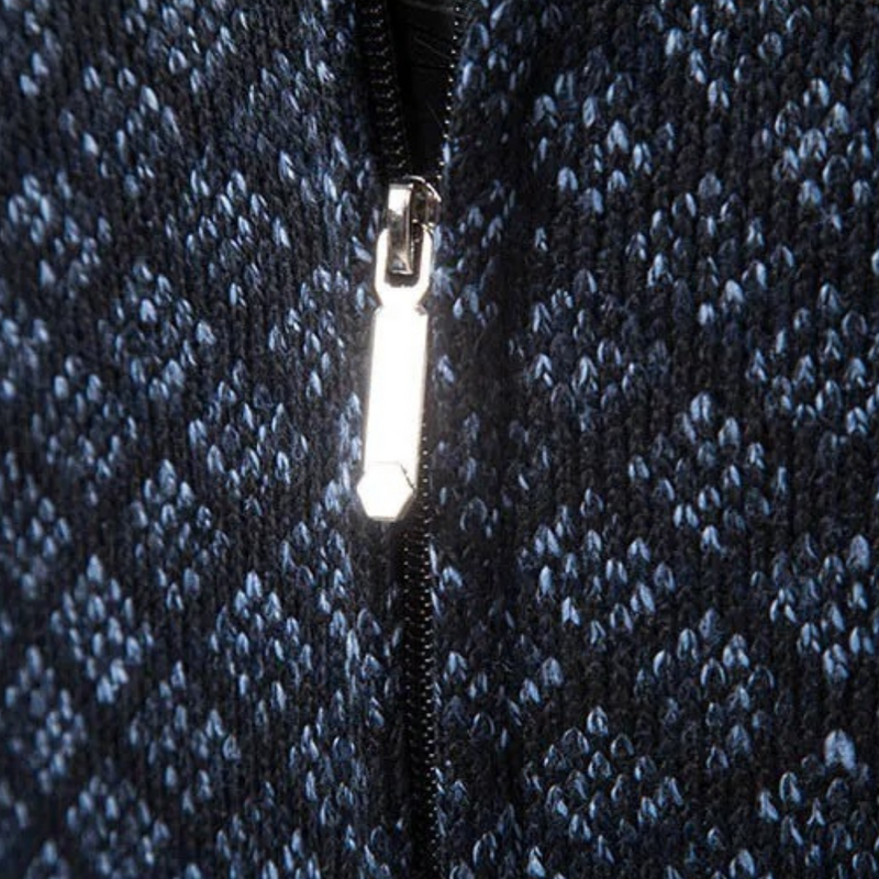 Herren Strickjacke mit Reißverschluss und Muster Design-Luzern Mode
