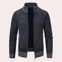 Herren Strickjacke mit Reißverschluss und Muster Design-Dunkelgrau-S-Luzern Mode