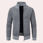 Herren Strickjacke mit Reißverschluss und Muster Design-Grau-S-Luzern Mode
