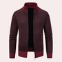 Herren Strickjacke mit Reißverschluss und Muster Design-Rot-S-Luzern Mode