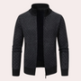 Herren Strickjacke mit Reißverschluss und Muster Design-Schwarz-S-Luzern Mode