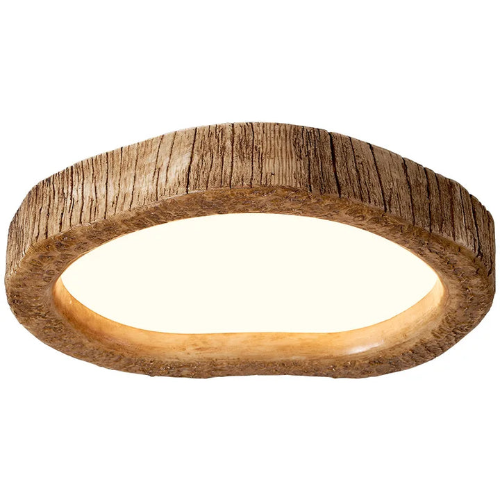 Deckenleuchte | LED | Holzoptik | Harz | Rund | Farbbeständig | Stimmungslicht-35 cm-Luzern Mode
