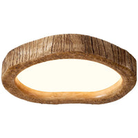 Deckenleuchte | LED | Holzoptik | Harz | Rund | Farbbeständig | Stimmungslicht-35 cm-Luzern Mode