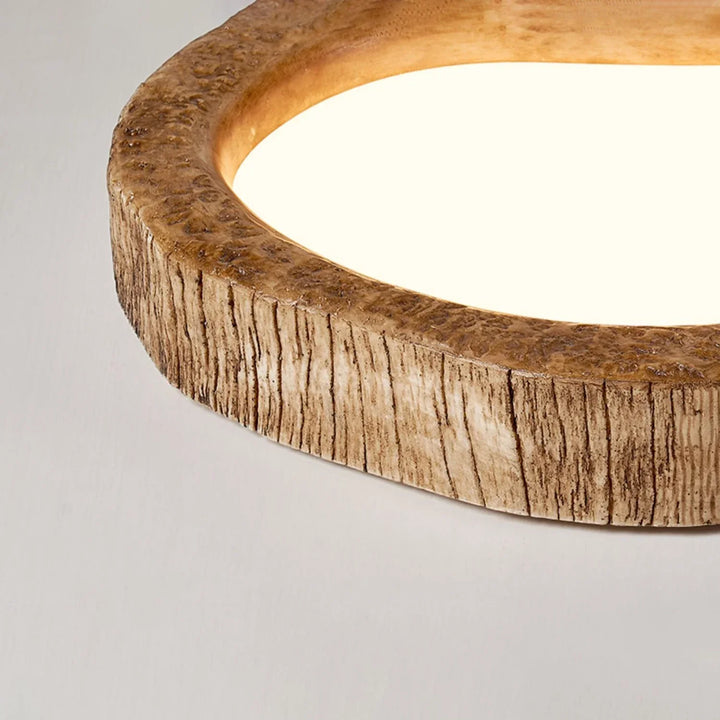 Deckenleuchte | LED | Holzoptik | Harz | Rund | Farbbeständig | Stimmungslicht-Luzern Mode