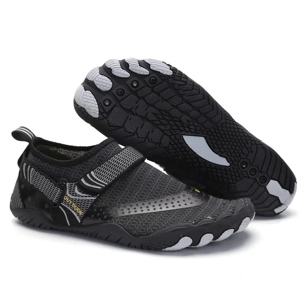 Wasserschuhe Barfuß Herren | orthopädisch | rutschfest | Sommer | flexibel | leicht-Schwarz-36-Luzern Mode