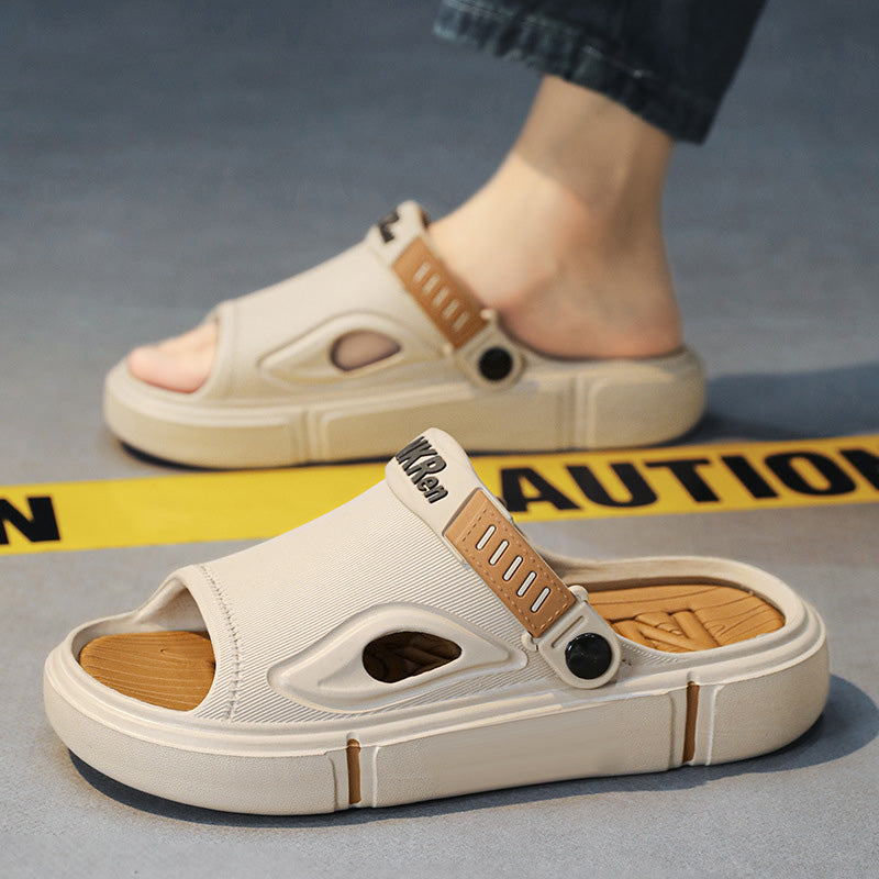 Herren Strandsandalen | Rutschfest | Slide-On-Design | Offenes Design-Luzern Mode