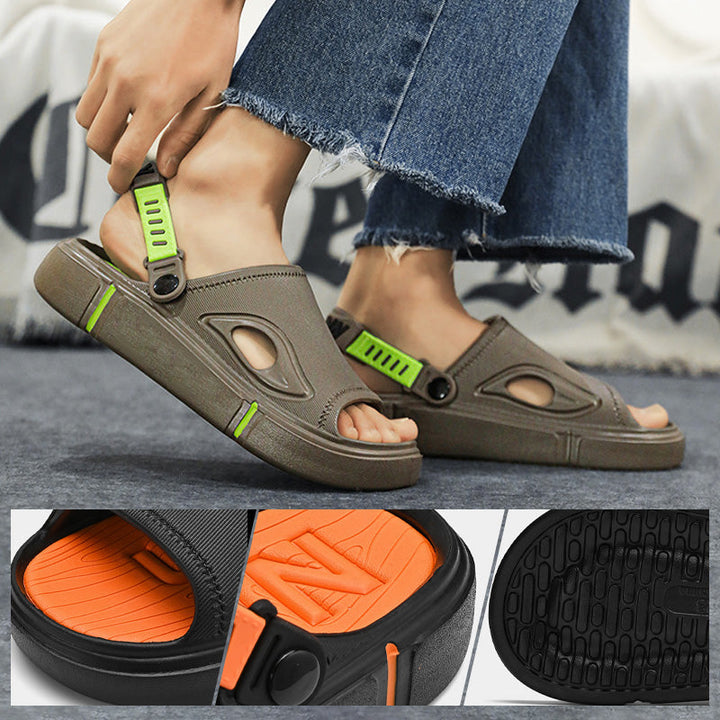 Herren Strandsandalen | Rutschfest | Slide-On-Design | Offenes Design-Luzern Mode