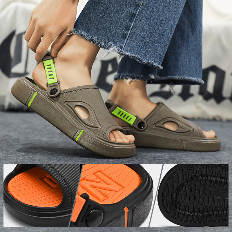 Herren Strandsandalen | Rutschfest | Slide-On-Design | Offenes Design-Luzern Mode