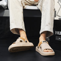 Herren Strandsandalen | Rutschfest | Slide-On-Design | Offenes Design-Luzern Mode
