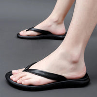 Rindsleder | atmungsaktiv | rutschfest | flexibel | flach | Slipper | Herren-Luzern Mode