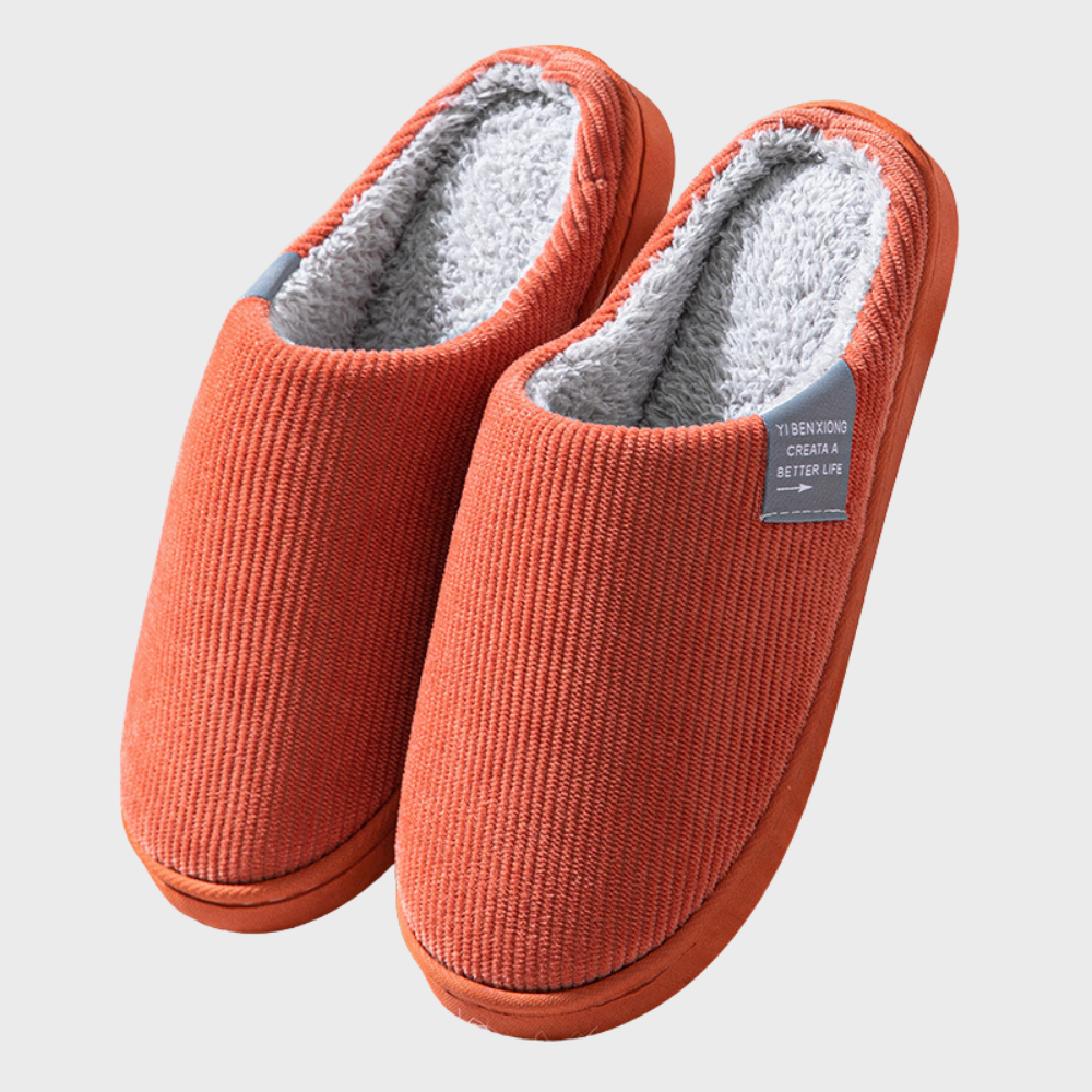 Damen Hausschuhe Winter Warm Gefüttert Rutschfest Komfort-Orange-40-Luzern Mode