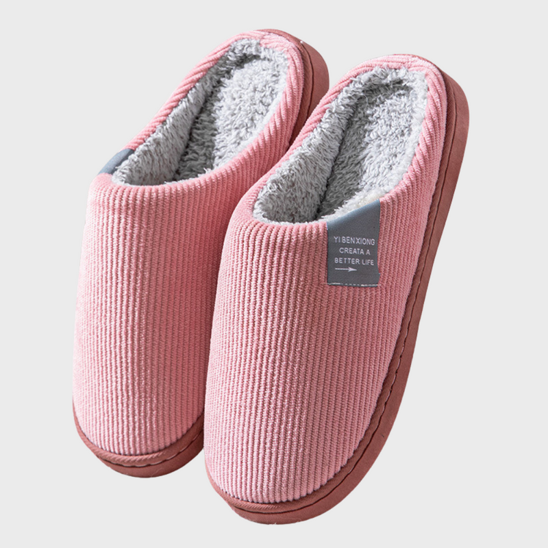 Damen Hausschuhe Winter Warm Gefüttert Rutschfest Komfort-Rosa-40-Luzern Mode