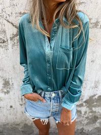Damen Samtbluse Rückansicht - Elegante Freizeitmode-Luzern Mode